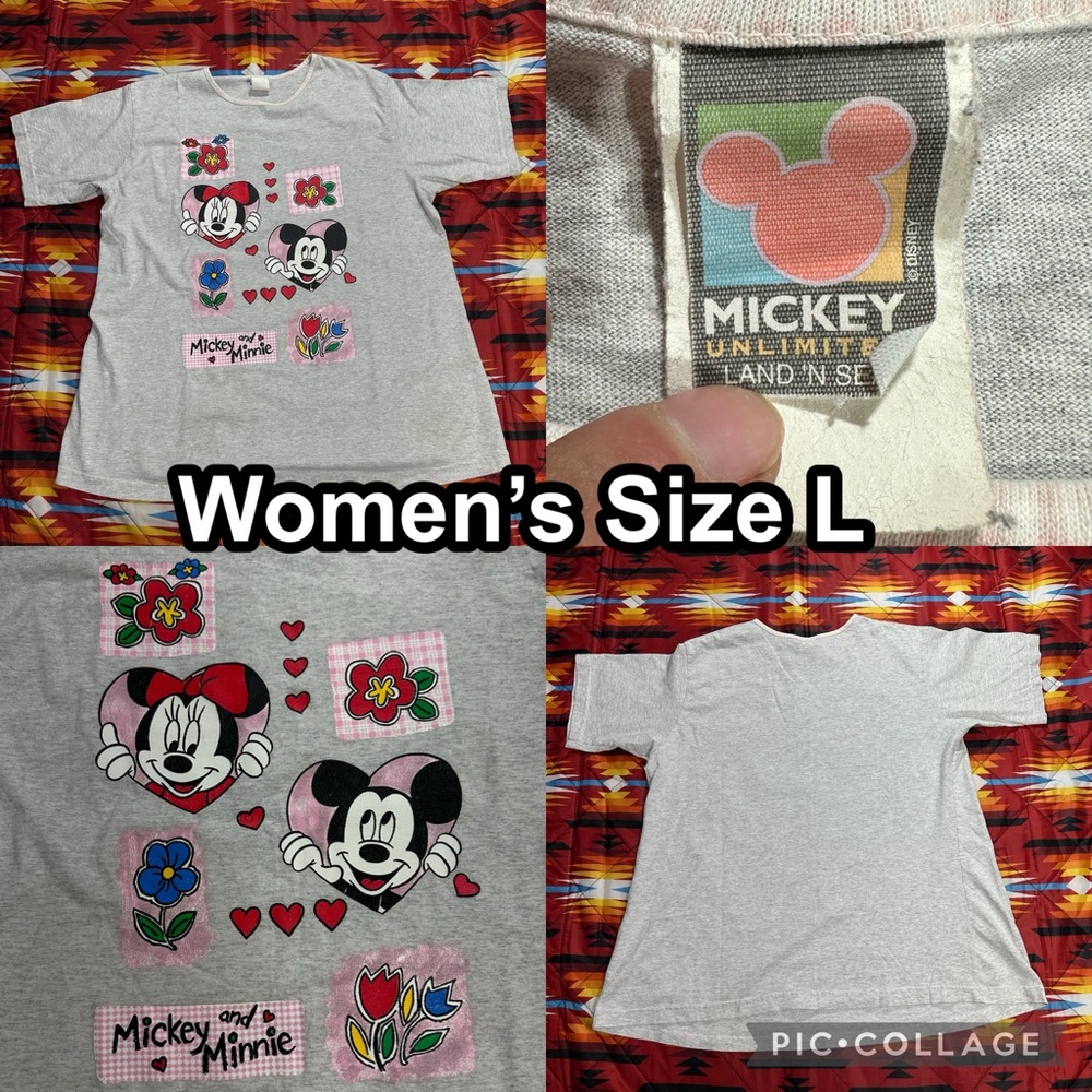 Vintage Disney Mickey Unlimited Mickey & Minnie Mouse T-Shirt Women’s Size Large